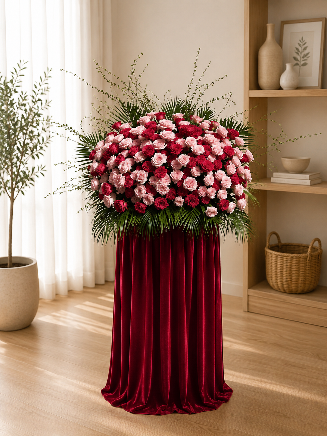 粉红色系开业花牌~Pink-themed opening floral arrangements