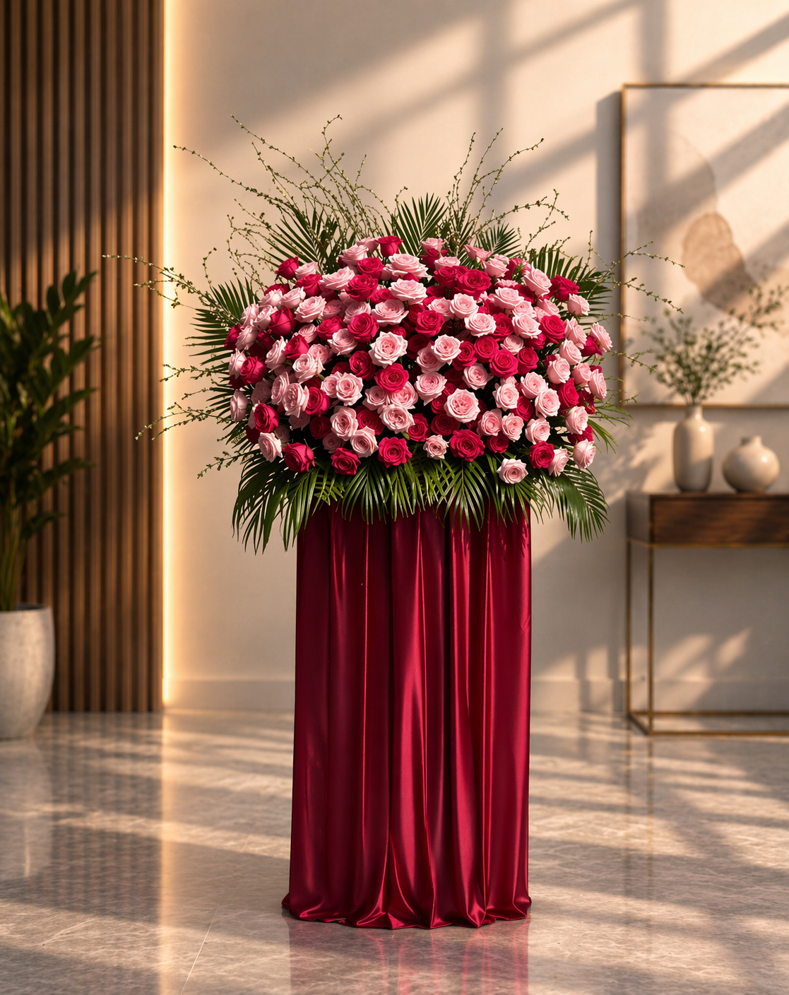 粉红色系开业花牌~Pink-themed opening floral arrangements