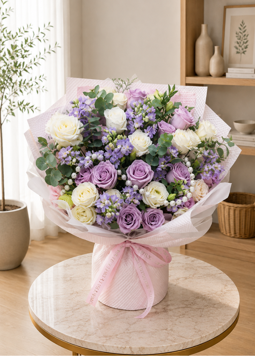 紫玫瑰混搭花束~Purple Rose Mixed Bouquet