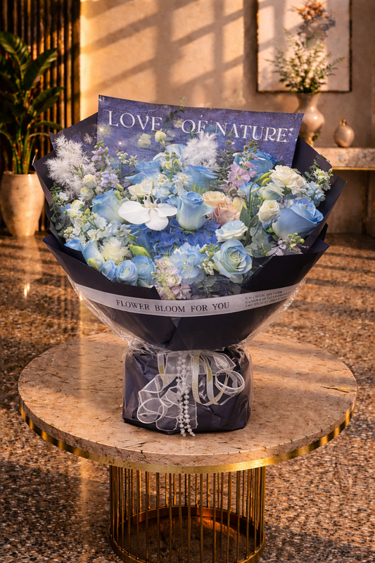 蓝白色系混搭花束~Blue and white mixed bouquet