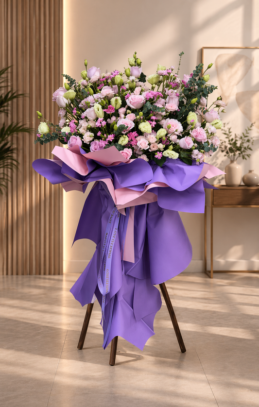 粉色系开业花牌~Pink-themed opening floral arrangement