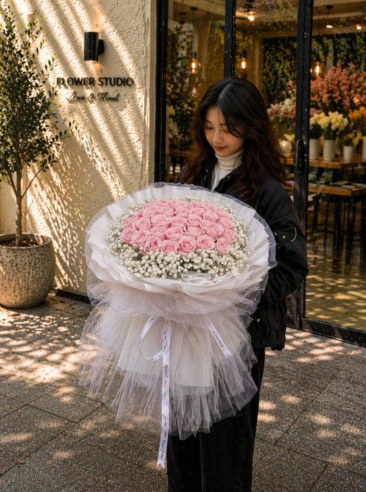52朵粉玫瑰 A款~52 pink roses, style A