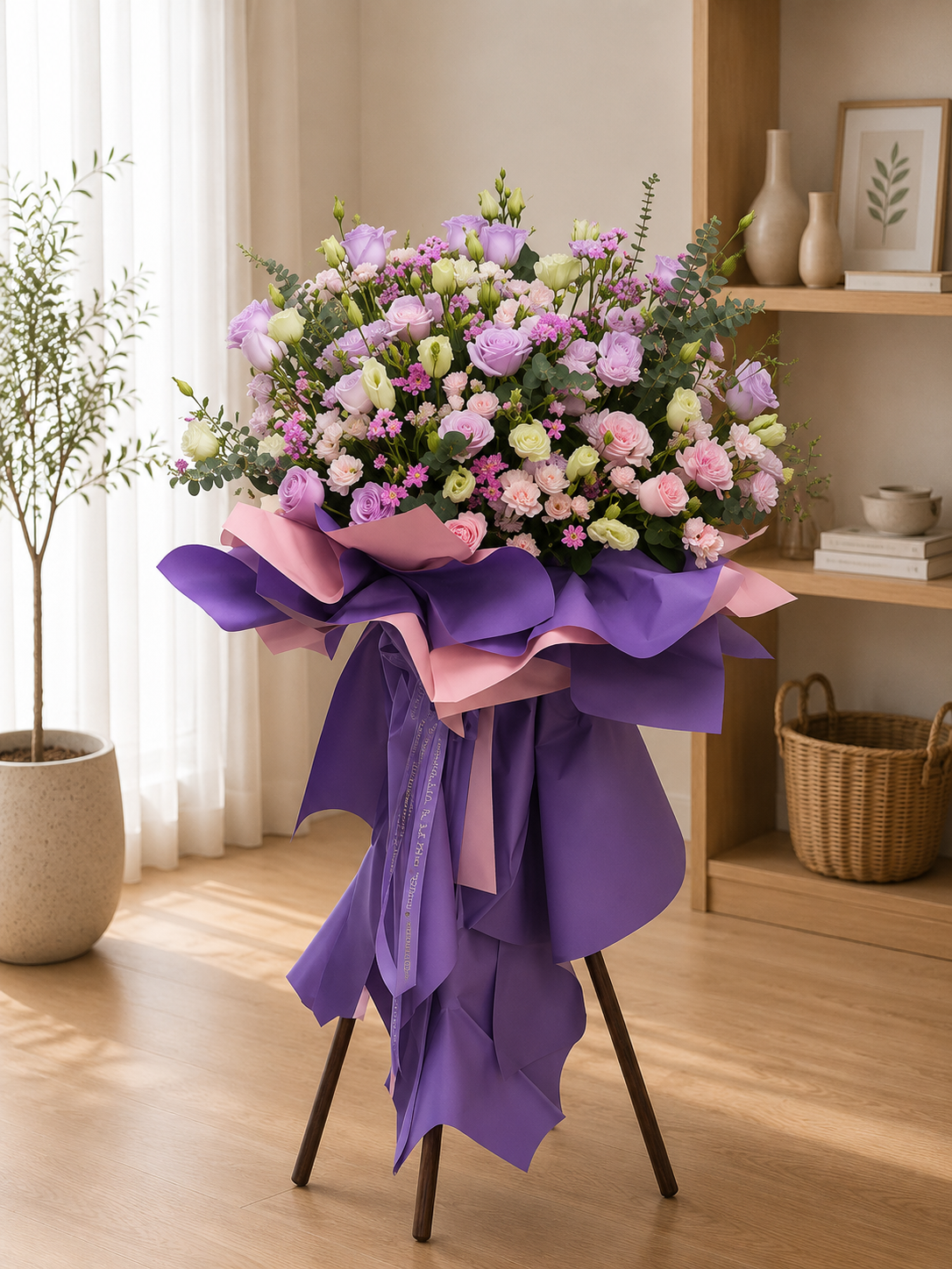 粉色系开业花牌~Pink-themed opening floral arrangement